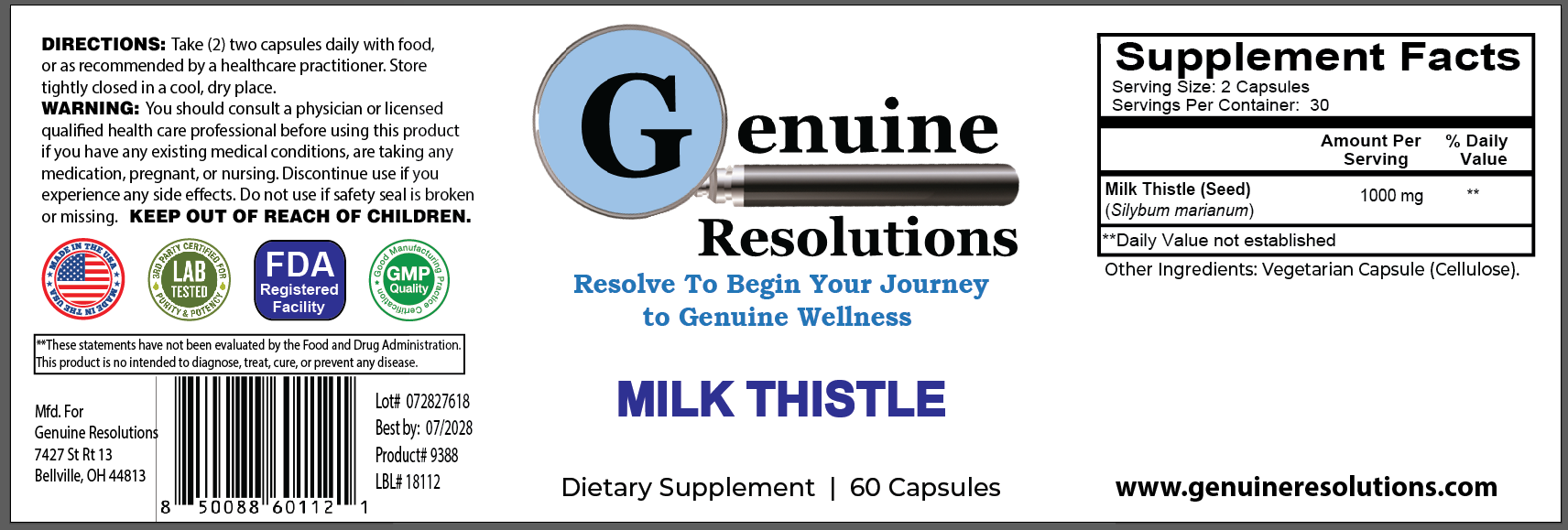 Milk Thistle - 60ct